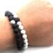 Diffuser Bracelet: Lava and Howlite Stone Beads pair