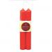 Pair of 6" red tube candles by Honey Candles at Anarres