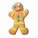 A gingerbread man cookie decorated with colourful icing.