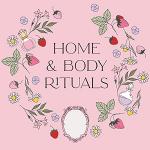 Floral wreath on pink background says Home & Body Rituals