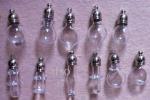 Variety of Perfume Rice Vials with Metal Screw On Pendant Caps