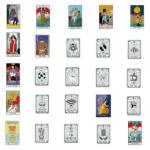 collage of a variety of tarot card stickers