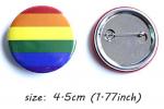 Pride Flag buttons front and back available at Anarres