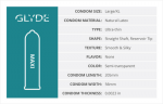 Condoms, Glyde MAXI FIT measurements