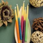 Hanukkah Candle Beeswax Dipped, 45, Multicoloured