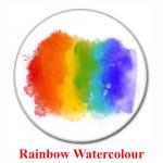 Rainbow Watercolour Pride buttons available at Anarres