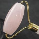 Rose quartz facial roller head