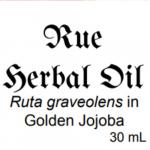 Rue herbal oil 30mL label